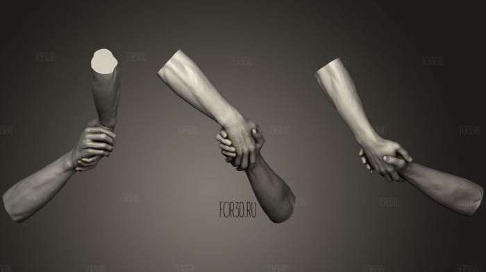 Male Hands 17 stl model for CNC